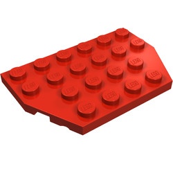 32059-5 Platte plaat 4x6 twee afgekapte hoeken (8+12 noppen) rood NIEUW *5A027