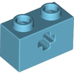 32064-156 Technic, steen 1x2 met asgat blauw, middenazuur NIEUW *1B013