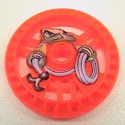 32354pb01-18G Technic Disk 5x5 met Rope RoboRider Talisman Wheel patroon transparant neonoranje gebruikt *5S047