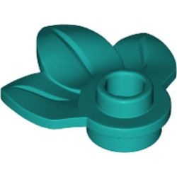 32607-39 Drie blaadjes met nop turquoise, donker NIEUW *5C078