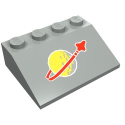3297p90-9G Dakpan bedrukt 33 3x4 met Classic Space Logo lichtgrijs (klassiek) gebruikt *5R000