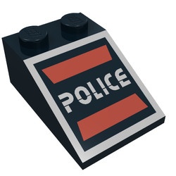 3298p53-11G Dakpan bedrukt 33 3x2 met Space Police I Logo zwart gebruikt *5R000