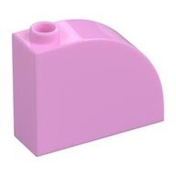 33243-104 Steen, 1x3x2 ronde top 90 graden massief roze, helder NIEUW *1B070