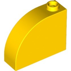 33243-3 Steen, 1x3x2 ronde top 90 graden massief geel NIEUW *1B070