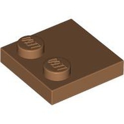 33909-150 Tegel 2x2 met twee noppen caramel, midden NIEUW *1B353