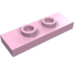 34103-104 Platte plaat 1x3 met 2 noppen roze, helder NIEUW *1B354