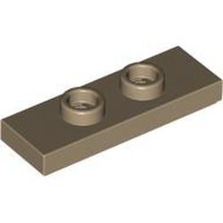 34103-69 Platte plaat 1x3 met 2 noppen crème,donker NIEUW *1B354