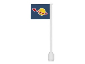 3596pb06 Vlag op vlaggemast, recht (klassiek) Classic Space Logo wit gebruikt *0K010