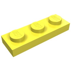 3623-103 Platte plaat 1x3 geel, lichthelder NIEUW *1B172