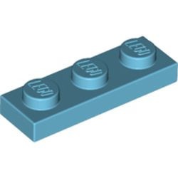 3623-156 Platte plaat 1x3 blauw, middenazuur NIEUW *1B172