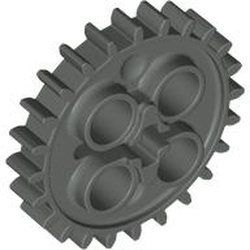 3648-10G Technic, Tandwiel 24 tanden (NIEUWE stijl met 1 asgat) donker, grijs (klassiek) gebruikt *0D030