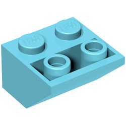 3660-156G Omgekeerde dakpan 45 graden 2x2 blauw, middenazuur gebruikt *1B398