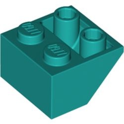 3660-39 Omgekeerde dakpan 45 graden 2x2 turquoise, donker NIEUW *1B224