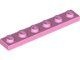 3666-104 Platte plaat 1x6 roze, helder NIEUW *1B177