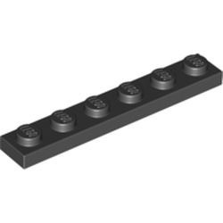 3666-11 Platte plaat 1x6 zwart NIEUW *1B175