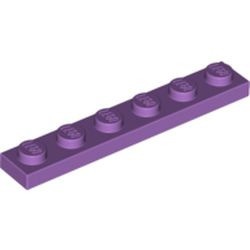 3666-157 Platte plaat 1x6 lavender, midden NIEUW *1B176