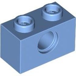 3700-42 Technic, steen 1x2 met gat blauw, midden NIEUW *