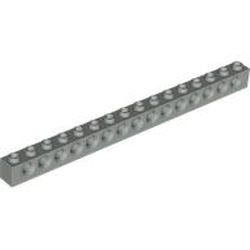 3703-9 Technic, steen 1x16 met 15 gaten lichtgrijs (klassiek) NIEUW *