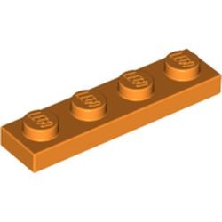 3710-4G Platte plaat 1x4 oranje gebruikt *1B370