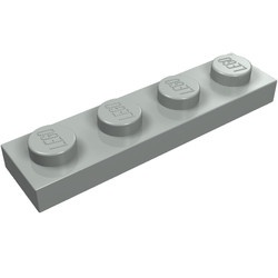 3710-9G Platte plaat 1x4 lichtgrijs (klassiek) gebruikt *1B370
