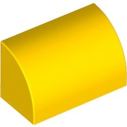 37352-3 Dakpan 1x2x1 halfrond geel NIEUW *1B074