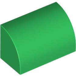 37352-6 Dakpan 1x2x1 halfrond groen NIEUW *1B074