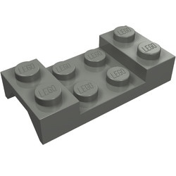 3788-85G Plaat 2x4 met spatbord (boven recht) grijs, donker (blauwachtig) gebruikt *6K05