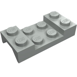 3788-9G Plaat 2x4 met spatbord (boven recht) lichtgrijs (klassiek) gebruikt *6K05