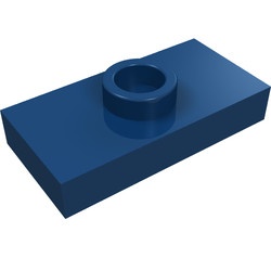 3794-63 Platte plaat 1x2 met 1 nop ZIE OOK 15573 blauw, donker NIEUW *1B346