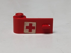 3822pb007-5G Autodeur 1x3x1 met rood kruis op witte achtergrond (Sticker), links rood gebruikt *5S032