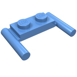 3839b-42 Platte plaat 1x2- 2 hendels lagere setting blauw, midden NIEUW *1B320