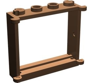 3853-8G Raam 1x4x3 te combineren met 2 panelen 3854, 2 luiken 3856 of glas 3855 bruin (klassiek) gebruikt *1C035