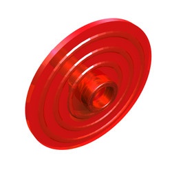 3876-17G Schild rond transparant rood gebruikt *0L0000