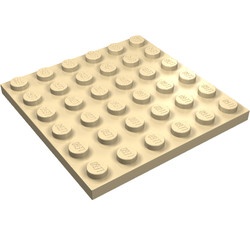 3958-2G Platte plaat 6x6 crème gebruikt *1A042