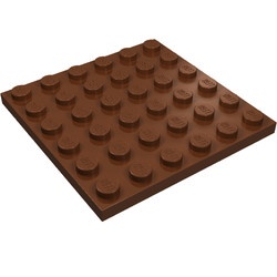 3958-88G Platte plaat 6x6 bruin, roodachtig gebruikt *1A042