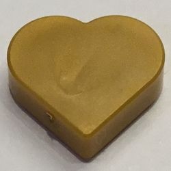 39739-115 Tegel 1x2 hartje goud, parel NIEUW *5A079