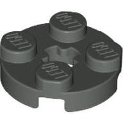 4032-10G Platte plaat 2x2 rond donker, grijs (klassiek) gebruikt *1B374