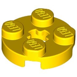 4032-3 Platte plaat 2x2 rond geel NIEUW *1B209