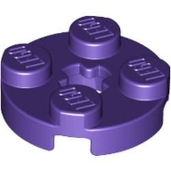4032-89 Platte plaat 2x2 rond paars, donker NIEUW *1B209