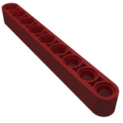 40490-59 Technic, Hefbalk 1x9 dik rood, donker NIEUW *1D000 - Img 2