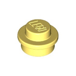 4073-103 Platte plaat 1x1 rond geel, lichthelder NIEUW *1B206