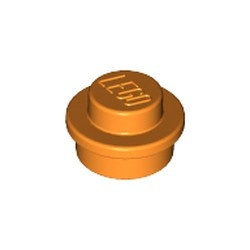4073-4 Platte plaat 1x1 rond oranje NIEUW *1B206