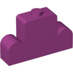 4088-71G Steen 1x4x2 centrale nop (gewelfd zijkant) magenta gebruikt *