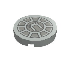 4150px19-9G Tegel 2x2 rond SW Radial Machinery lichtgrijs (klassiek) gebruikt *5T07-05