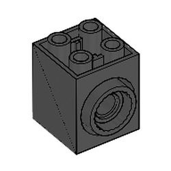 41533-11G Technic, steen 2x2x2 met rotatie joint socket zwart gebruikt *6K10
