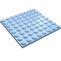 41539-105 Platte plaat 8x8 blauw, lichthelder NIEUW *1K0000