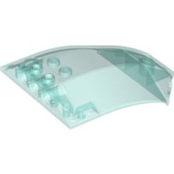 41751-15 Ruit 8x6x2 gebogen transparant lichtblauw NIEUW *