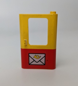 4182pb022-3G Trein, Deur 1x4x5 rechts met pictogram bief, rood onderpaneel geel gebruikt *1D0000