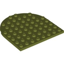 41948-155 Platte plaat 8x8 afgeronde hoek groen, olijf NIEUW *3D0000