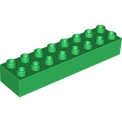 4199-6G DUPLO steen 2x8 (LET OP: DUPLO IS VRIJWEL ALTIJD PAKKETPOST) groen gebruikt *